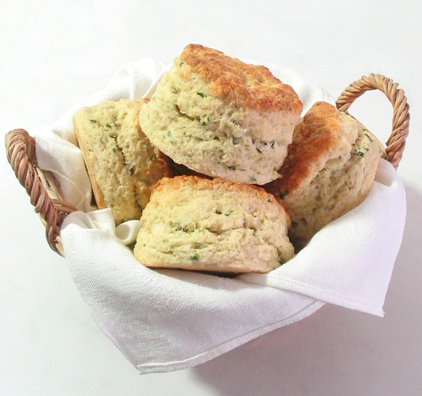 Cheese and Chive Scones Recipe - Light and flaky cheddar cheese scones, best served warm!