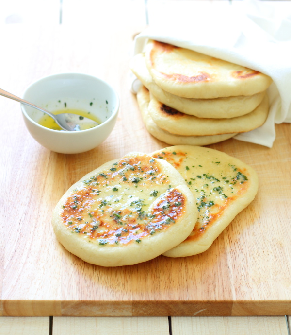 Garlic and Coriander Flatbreads Recipe - Chewy on the outside, soft and fluffy inside, the perfect accompaniment to everything!
