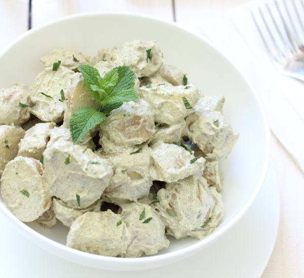 Potato Salad with Mint Pesto Recipe - A fresh twist on a classic summer side dish (no mayo!)